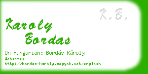karoly bordas business card