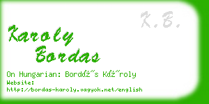 karoly bordas business card